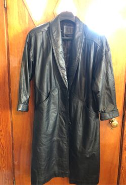 Jacqueline Ferrar long leather coat vintage 80’s Size M