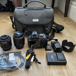 Nikon D3200 With Bag, 2 Lens, 3 Battery