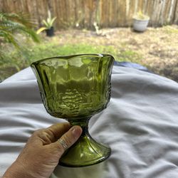 Green Glass Goblet/bowl