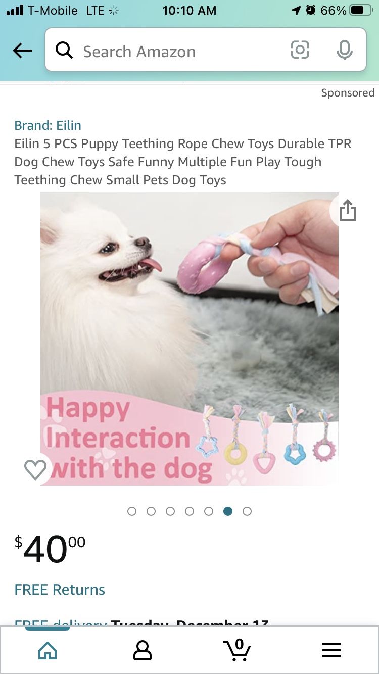 Eilin 5 PCS Puppy Teething Rope Chew Toys