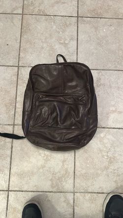 Dark Brown Leather Backpack