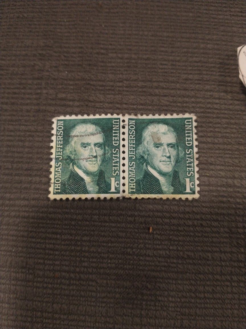 1cent Thomas Jefferson Stamps 5cent Washington Stamp 2cent Jefferson Stamp