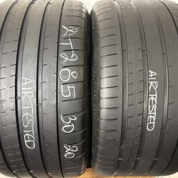 2 Tires 285 30 20 Michelin Pilot Super Sport No Repairs