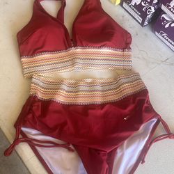 Burgundy blooming jelly two piece, swim swimsuit