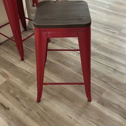 4 Bar Stools - Red