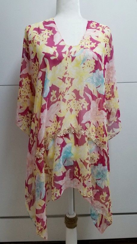 Sheer Floral Cover Up