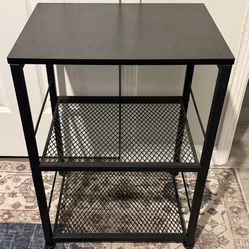 Metal Table with Mesh Shelves