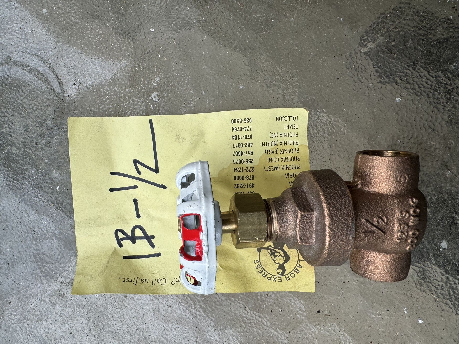 1/2 Inch Gate Valve, Solder, In-Line