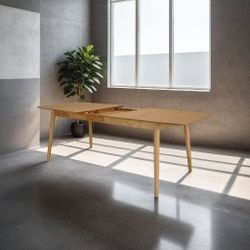 BRAND NEW Extendable Oak Solid Rubber Wood Dining Table
