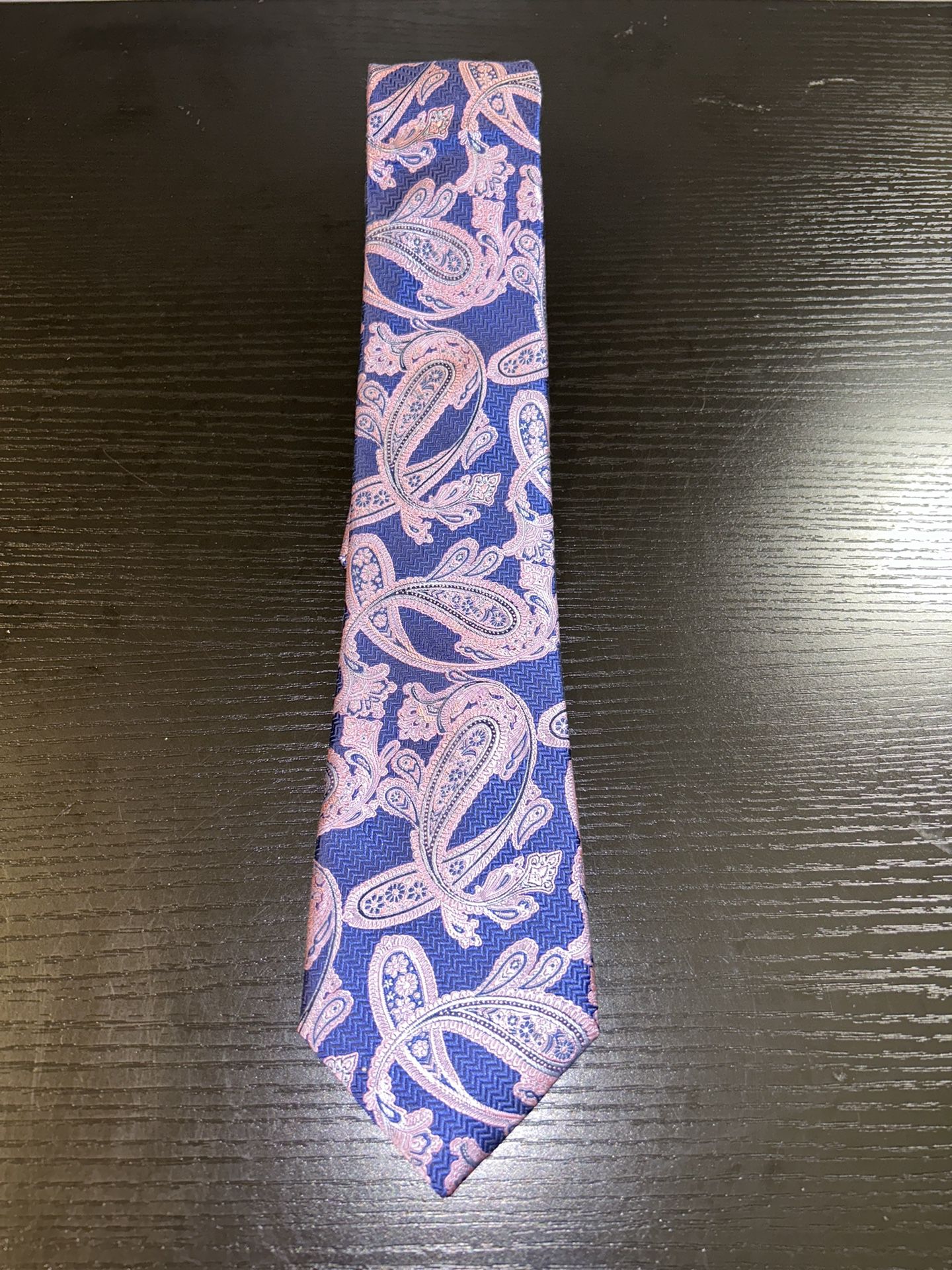 JOS. A. BANK Reserve Tie Men's 100% Silk Skinny Necktie Geometric Blue Purple