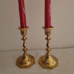 2 Very Elegant Brass Candle Holders