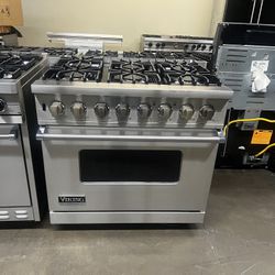 Viking 36”Wide Dual Fuel Range Stove In Stainless Steel 6Burners