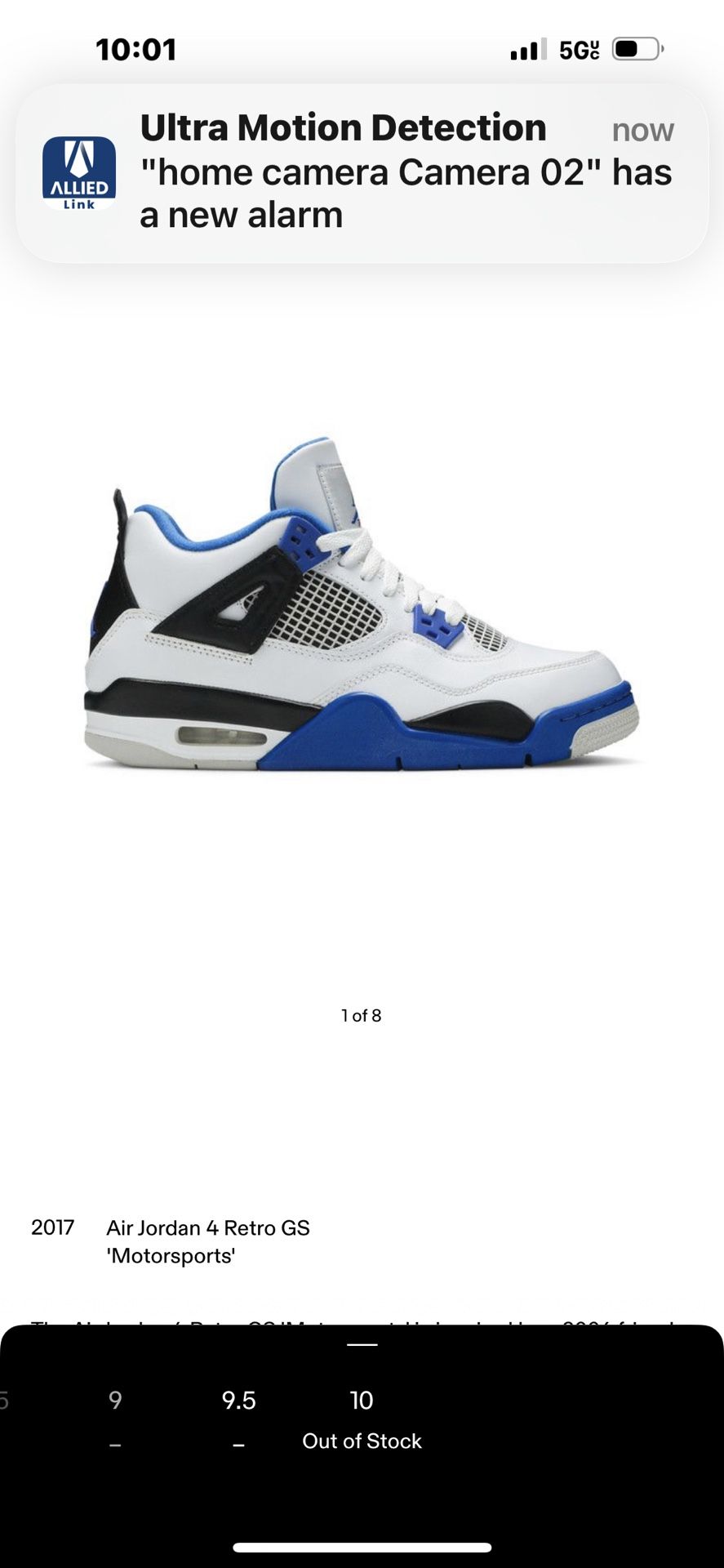 Air Jordan 4  Retro GS Motorsport 