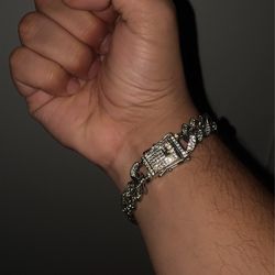 Iced Out Silver Bracelet