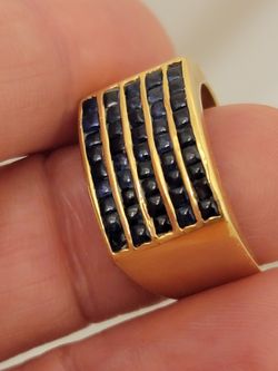 18k GOLD & SAPPHIRES Ring 6 $880 