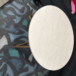 Coffe Table Circular Gold White 