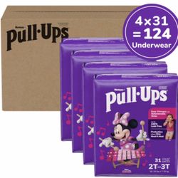 124 Count Pull-Ups Girls Potty Training Pants, Size 2T-3T