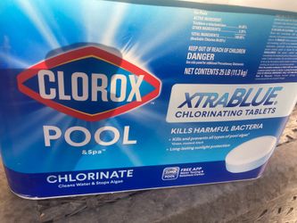 Pool tab tablets full bucket, Clorox 25lbs