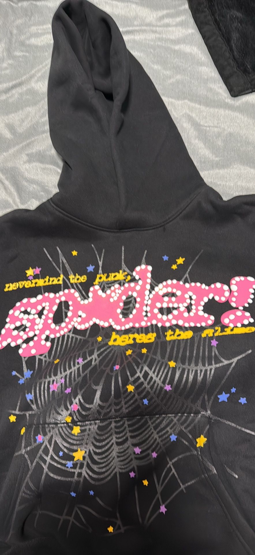1:1 Black and pink spider hoodie  medium 