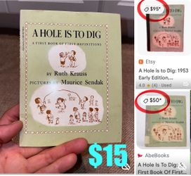 $15 AHOLE IS TO DIG VINTAGE KIDS BOOK IN GOOD CONDITION
