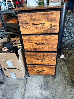 Four drawer fabric dresser