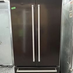 Kitchen Aid Black Stainless 36” Built In French Door Refrigerator 