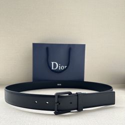 Dior black matte buckle belt, business casual versatile(147)75