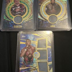 WWE Universe Topps Relic Set Of 3 Jey Uso Gable Dudley Boyz 