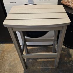 THE LEHIGH HARBOR GRAY POLY-LUMBER OUTDOOR BAR STOOL CHAIRS (2)....NEW....$ 200
