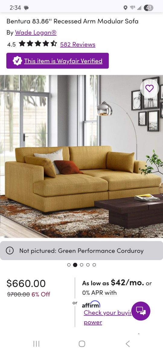 Oversized Corduroy Couch