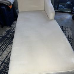 White Velvet Lounge Chair