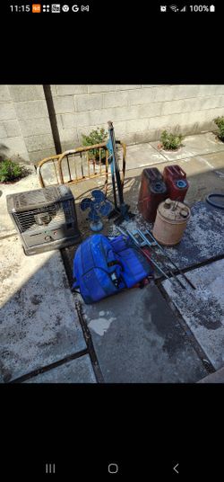 Antique Stuff - Propane Heater, Gas Cans