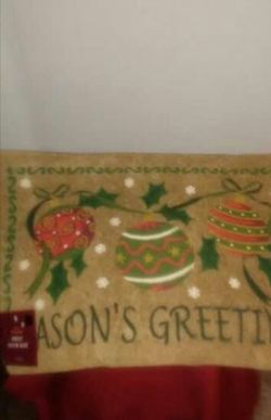(NEW) SEASONS GREETINGS DOORMAT $5 FIRM,MPU,