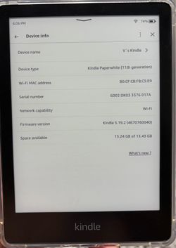 Kindle paper white 11th generation