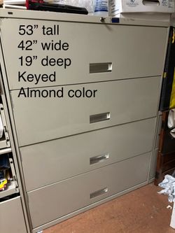 Hon 4 Drawer Almond File Cabinet