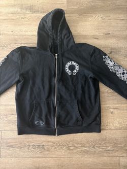 Black chrome heart zip up medium