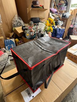 Large Insulated Food Delivery Bag with Dual Handles and Zipper Closure for Catering Grocery Transport Storage