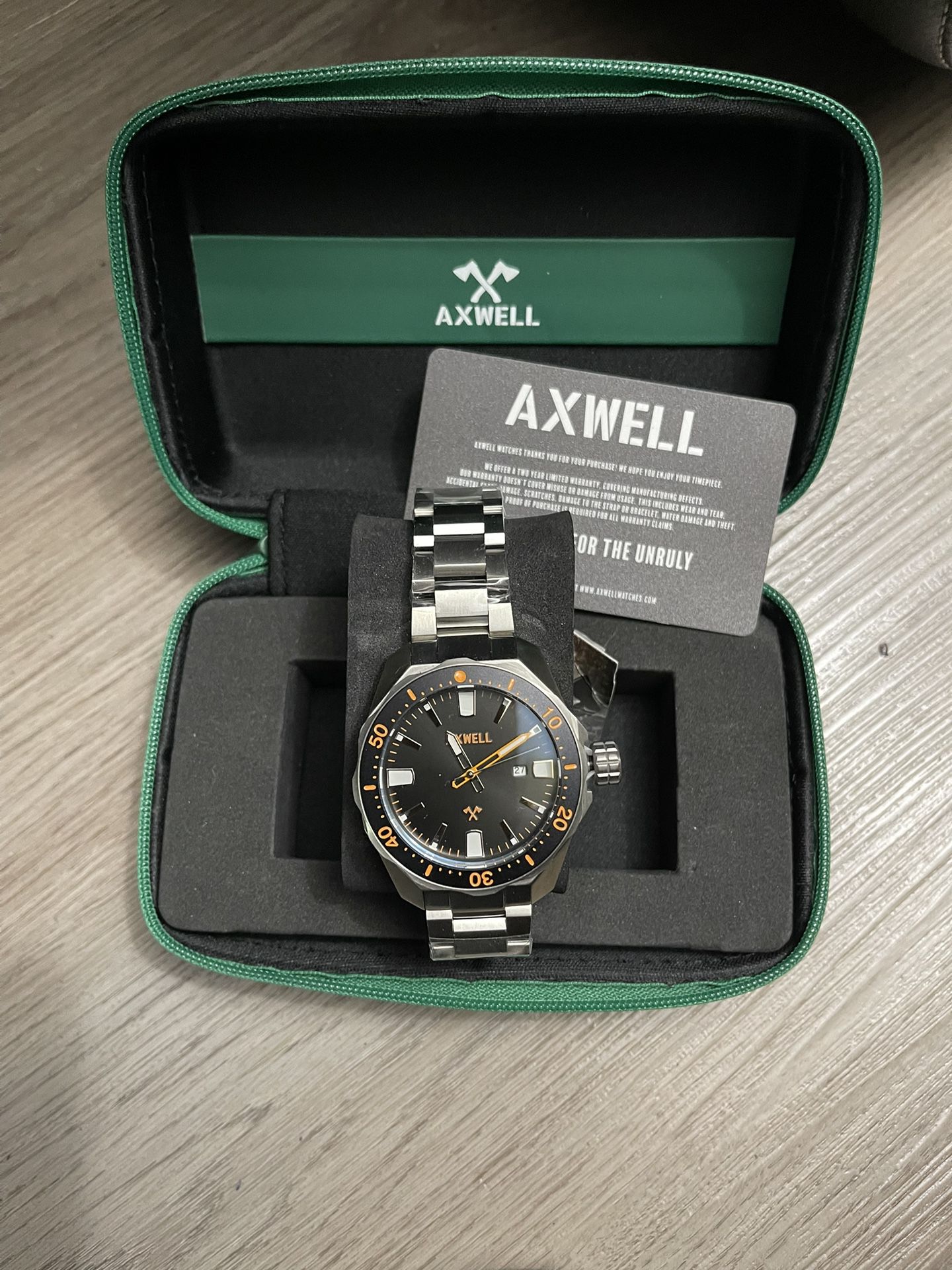 Axwell Timber Stainless Steel Watch - Silver & Black