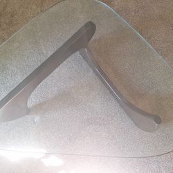 Dark Walnut Triangle Glass Coffee Table