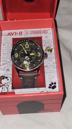 AVI-8 Snoopy Smith Automatic sapphire glass Flying Ace Pilot Error Limited Edition Cloudy Confusion! #367