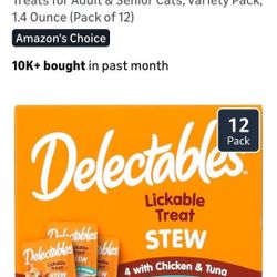 Delectables Stew Lickable Wet Cat
Treats for Adult & Senior Cats, Variety Pack