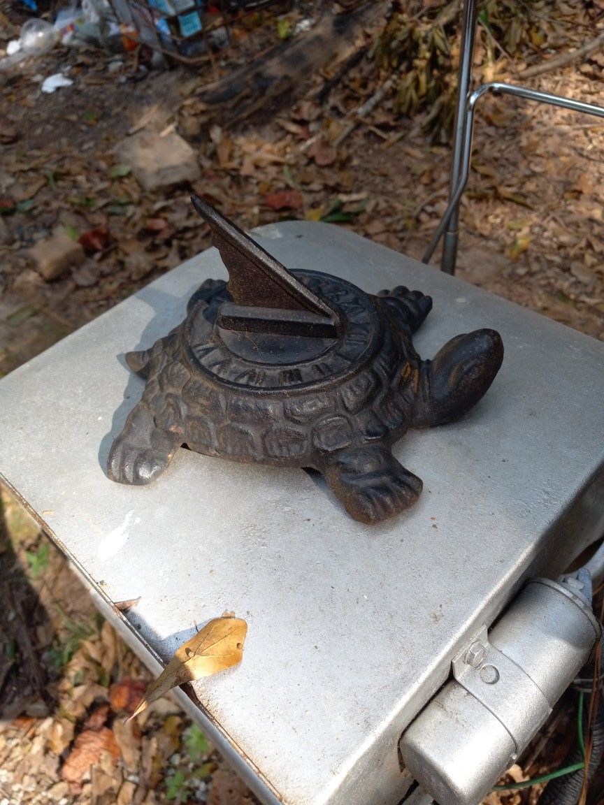 Cast Iron Turtle Sundial