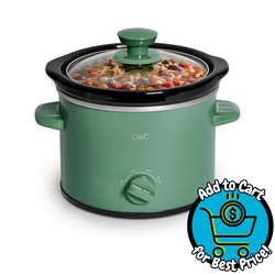 COOK WITH COLOR Slow Cooker, Crock Pot, 2-Quart Removable Stoneware Mini Crock Pot, Dark Sage, Green