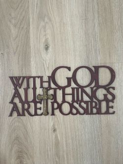 With God All Things Are Possible Metal Wall Sign