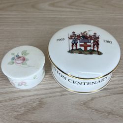 Two Vintage  Lidded Trinket Dish  Fine Bone China  - Manufacturer Established England