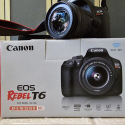 CANON EOS REBEL T6 EF-S 18–55MM IS II KIT $300 OBO 