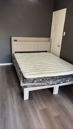 and bed Brand new queen size mattress and bed