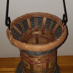 Cylindrical Decorative Wicker Basket
