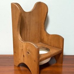 Vintage Wood Potty Chair Doll Size Collectible Decor