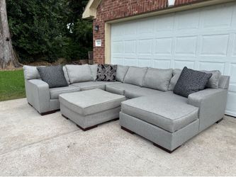 Large sectional couch grey